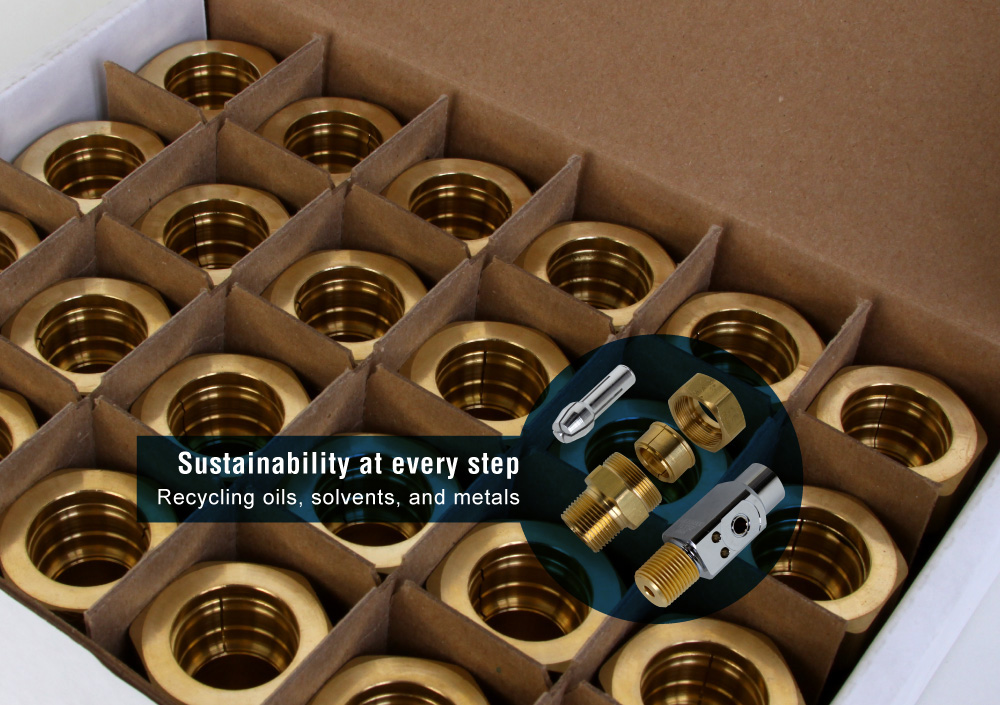 A collet and other screw machine parts developed on a brown and sharpe machine