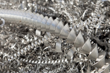 Scrap metal from a brown and sharpe machine